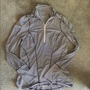 Zella striped reflective quarter zip